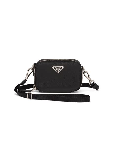 prada saffiano leather mini-pouch|Prada small nylon shoulder bag.